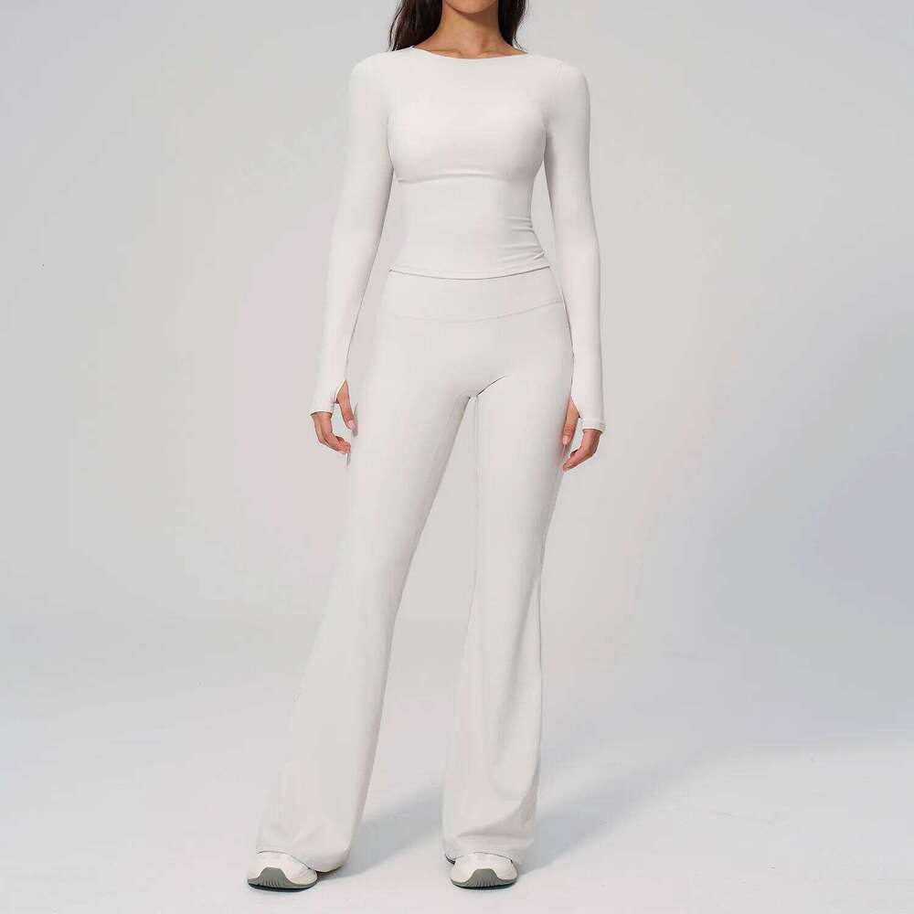 Yoga Set 2PCS Women Tracksuit Sportswear Workout Clothes Athletic Wear Gym Clothing Legging Fitness Top Long Sleeve Sports Suits 26Y0630 - view 4