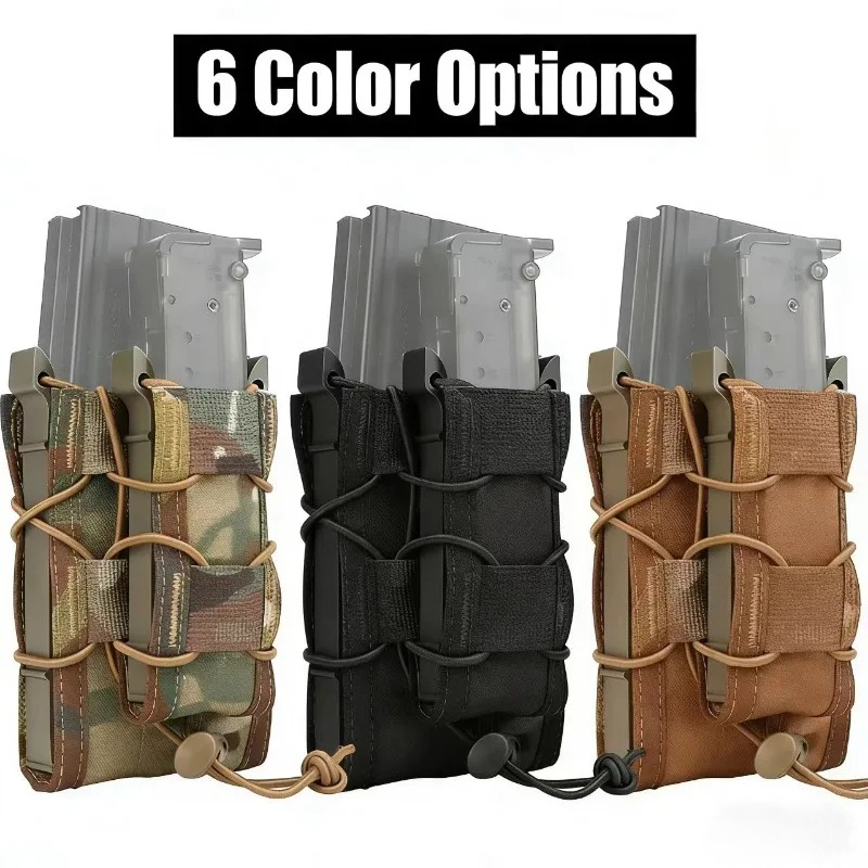 Tactical Magazine Pouch Camouflage Molle Mag Holder for Airsoft Shooting Hunting Outdoor Gear 5.56/9mm Double Magazine