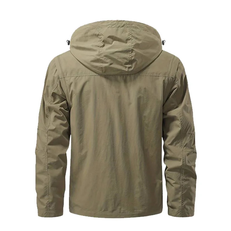 Men Outdoors Hooded Multiple Pockets Safari Style Jackets Spring Autumn Male Traveling Windproof Waterproof Jackets Coats 5X 260629bj - view 5