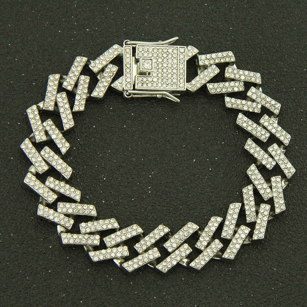 18K Gold Plated Men Moissanite Cuban Bracelet Iced Out Full Moissanite Thick Cuban Link Wrist Chain Hip Hop Statement Jewelry - view 6
