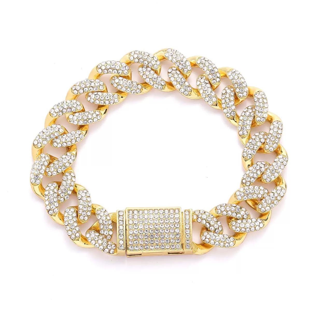 S925 Pure Silver Iced Out Moissanite Cuban Link Bracelet Men Hip Hop Full Paved Curb Chain Bling Wrist Jewelry - view 7