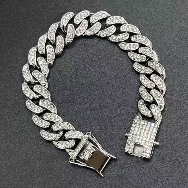 S925 Sterling Silver Full Moissanite Cuban Link Chain Iced Out Men Hip Hop Necklace - view 9
