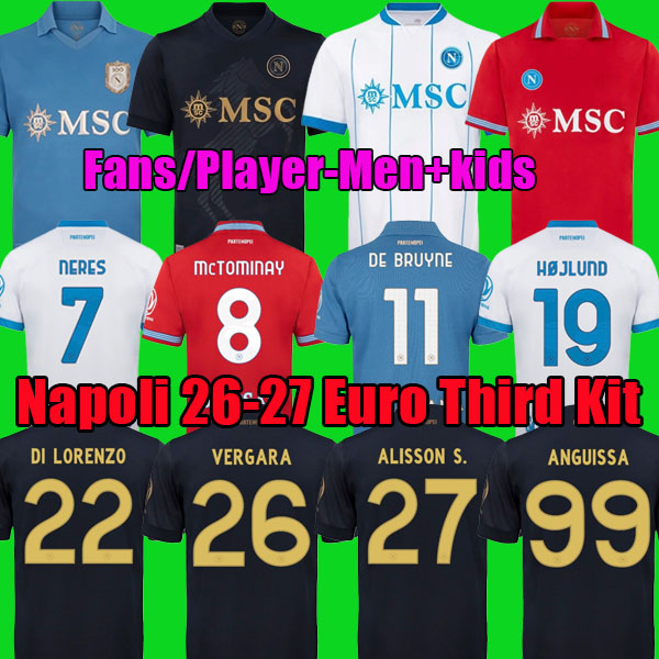 McTOMINAY DE Bruyne Napoli 26 27 Centenary Kit Koszulka PiłKarska Maglia Vergara Hojlund Maradona Alisson S. Neapol 2026 2027 Neres Koszulki PiłK-image