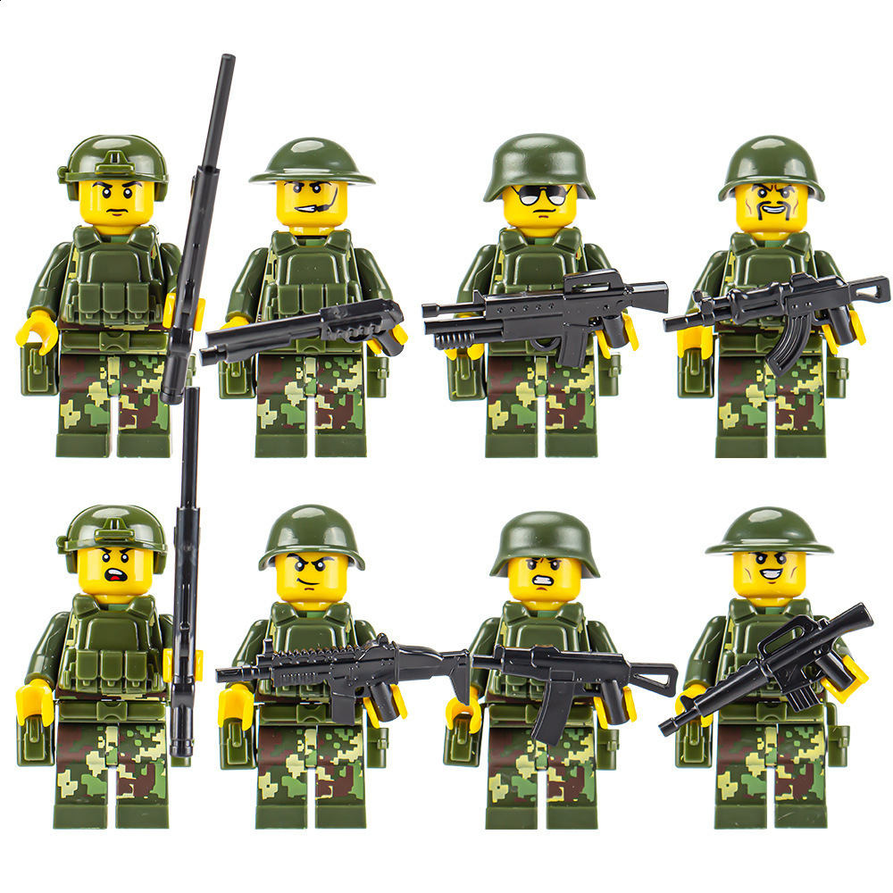 Soldier WW2 24pcs Military Army Soldier Soviet US UK German France Building Blocks Set Model Bricks Action Figures Weapon Toys Kids Gift 231202 - view 5