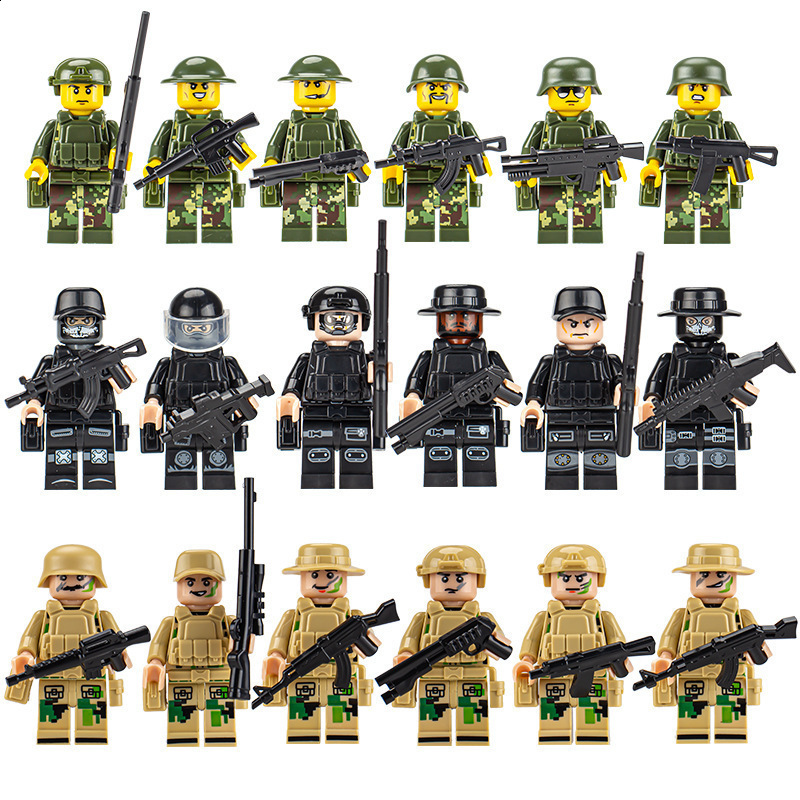 Soldier WW2 24pcs Military Army Soldier Soviet US UK German France Building Blocks Set Model Bricks Action Figures Weapon Toys Kids Gift 231202 - view 3