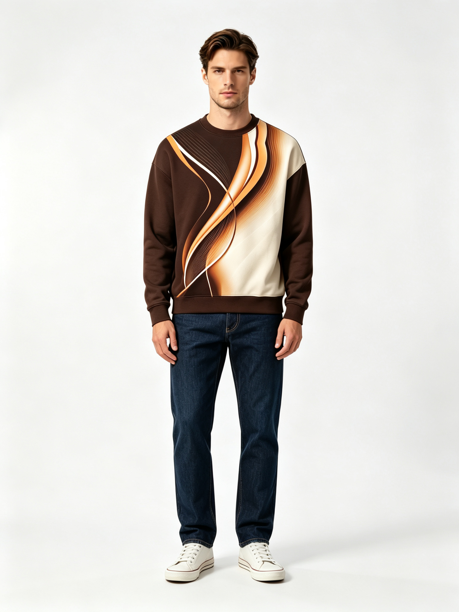 Mens Spring Fall Casual Round Neck Sweater - Comfortable Knitwear for All Seasons - view 3