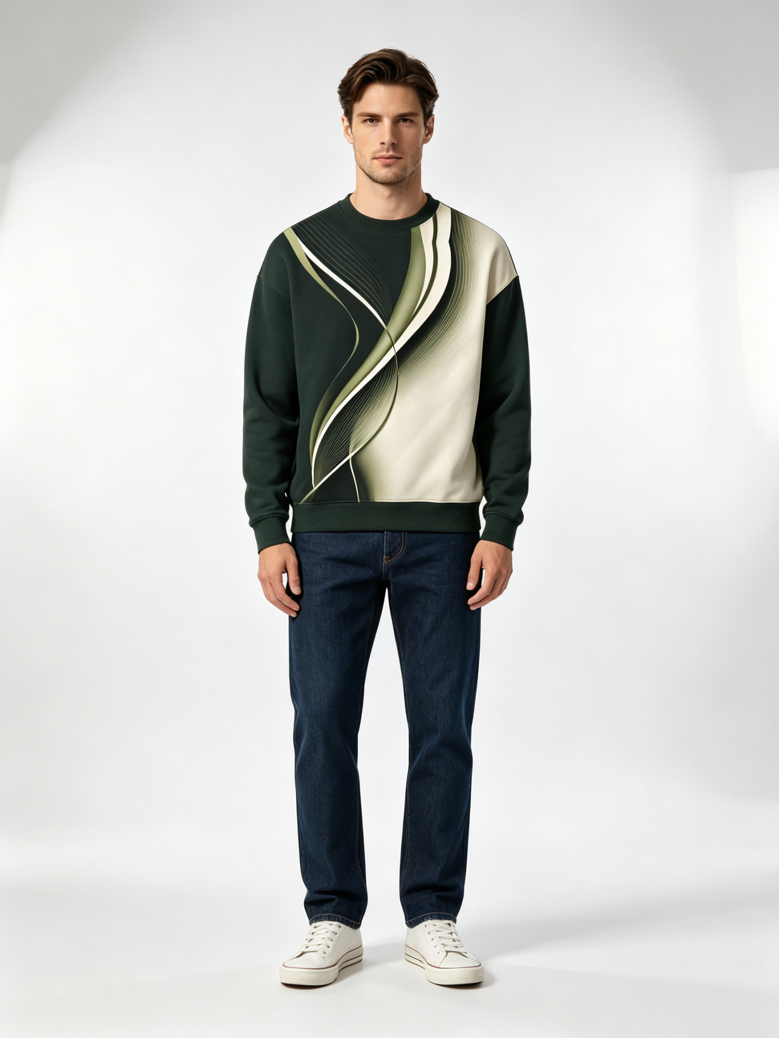 Mens Spring Fall Casual Round Neck Sweater - Comfortable Knitwear for All Seasons