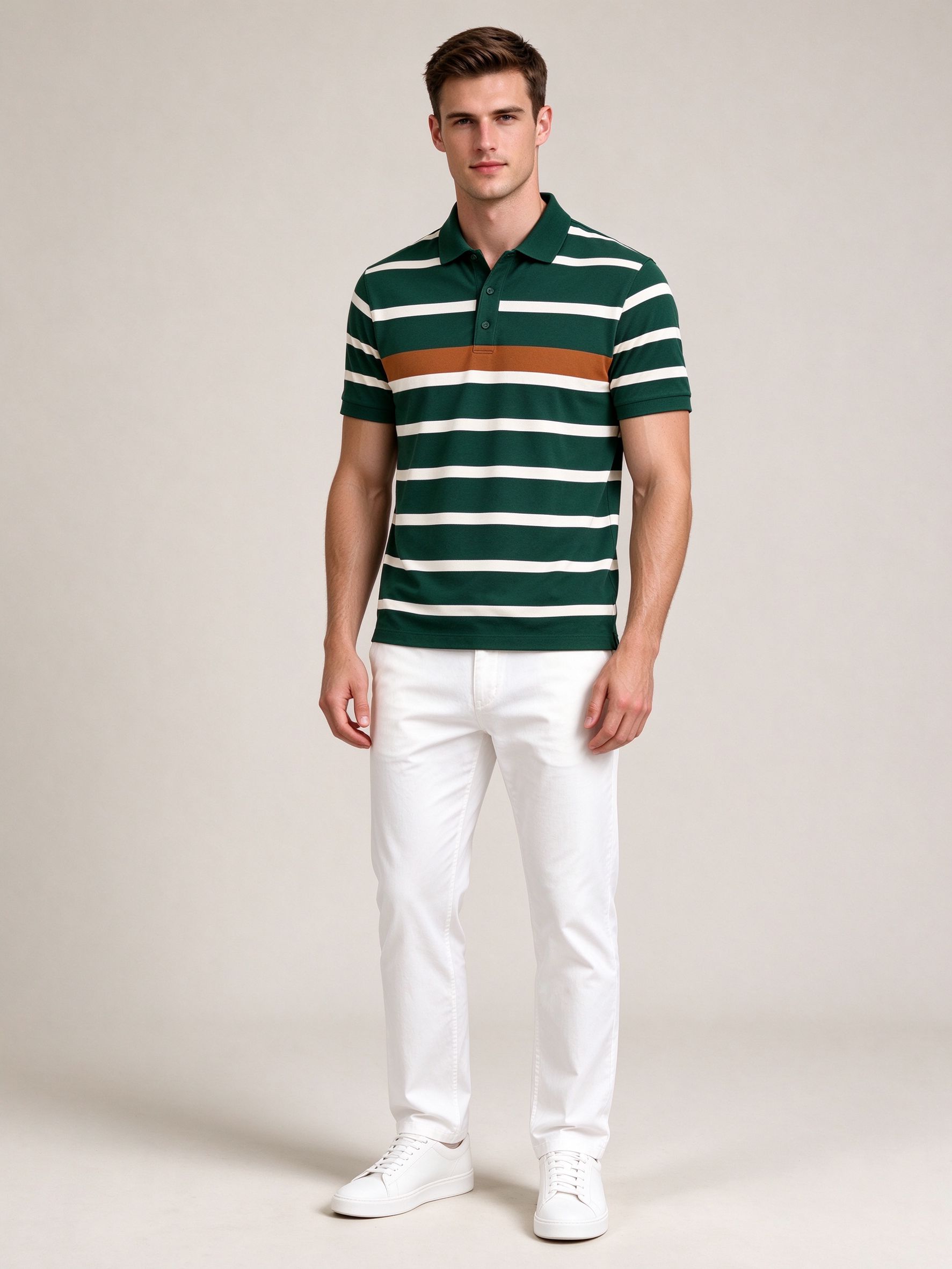 Men's Short Sleeve Polo Shirt - Casual Sportswear for Summer