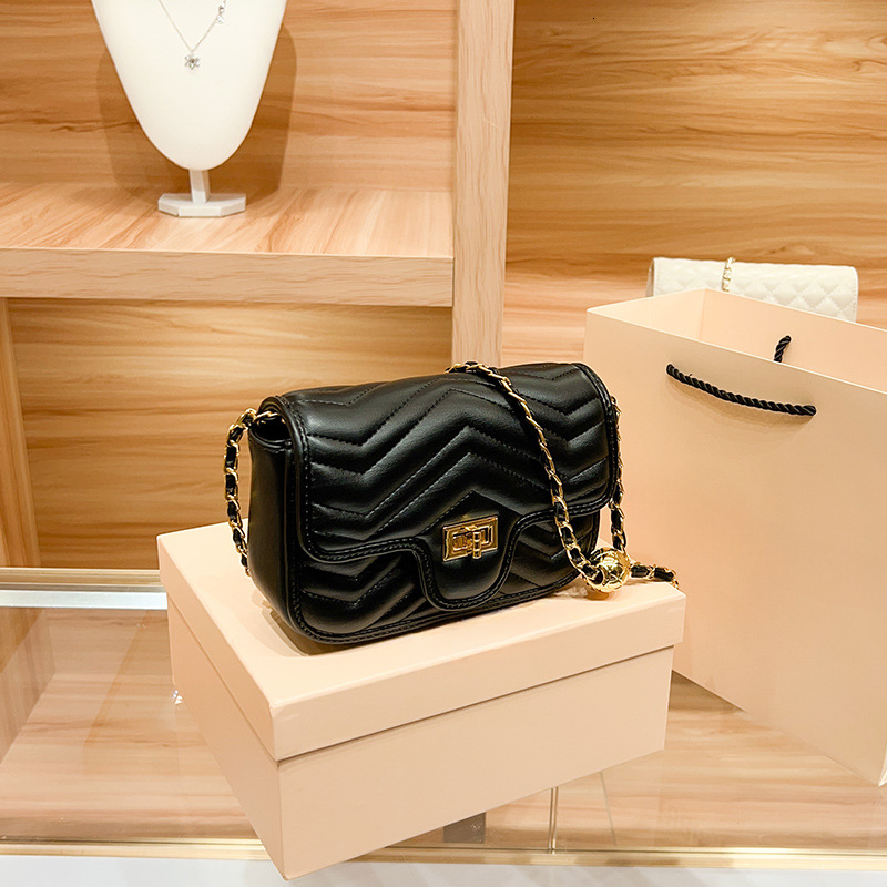 Real leather small golden ball diamond grid chain bag women's single shoulder crossbody small square bag 2025 spring/summer new fashion trend - view 7