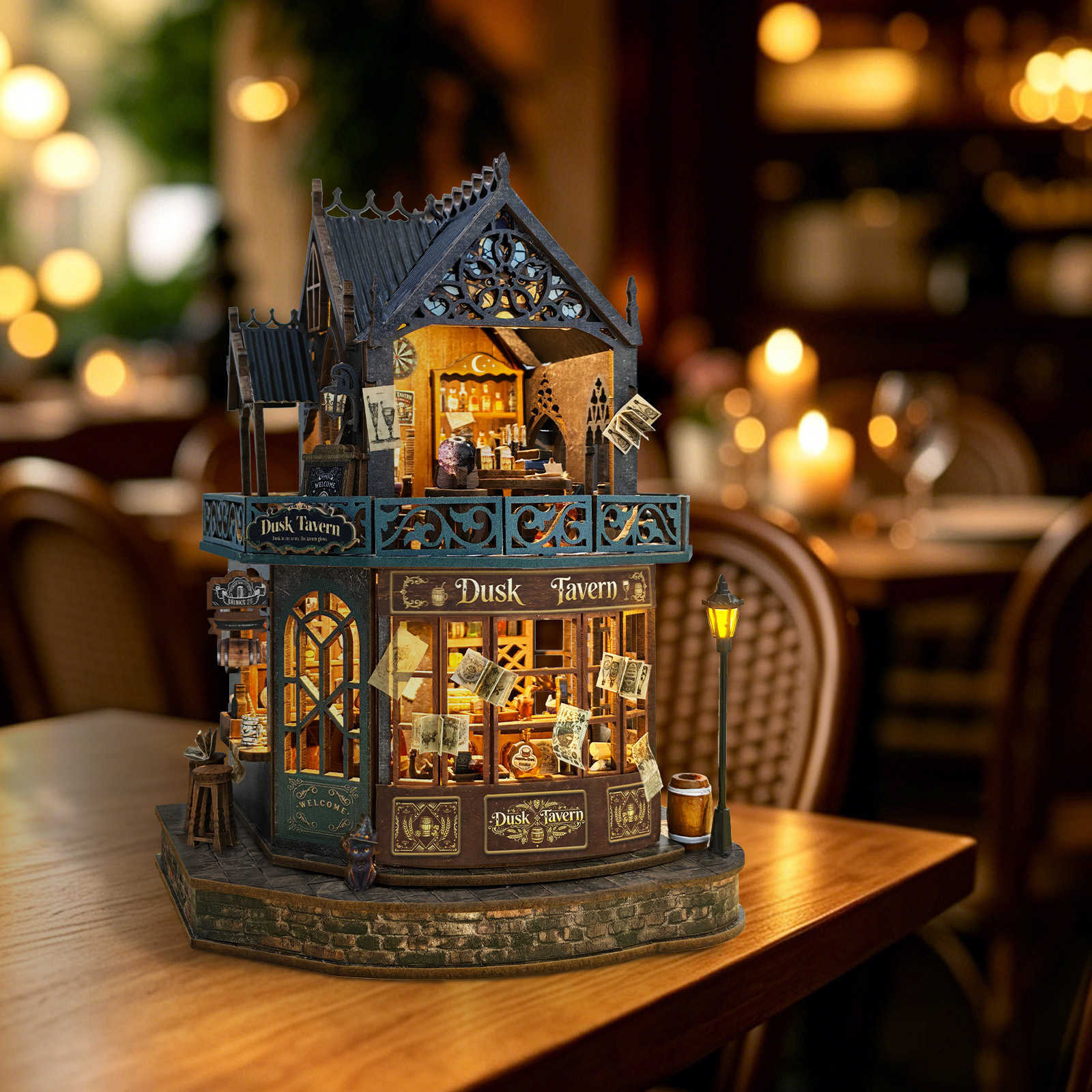 Twilight Tavern DIY miniature house creative decorative piece handmade gift miniature building block model toy stress-relieving and therapeutic L26100 - view 5