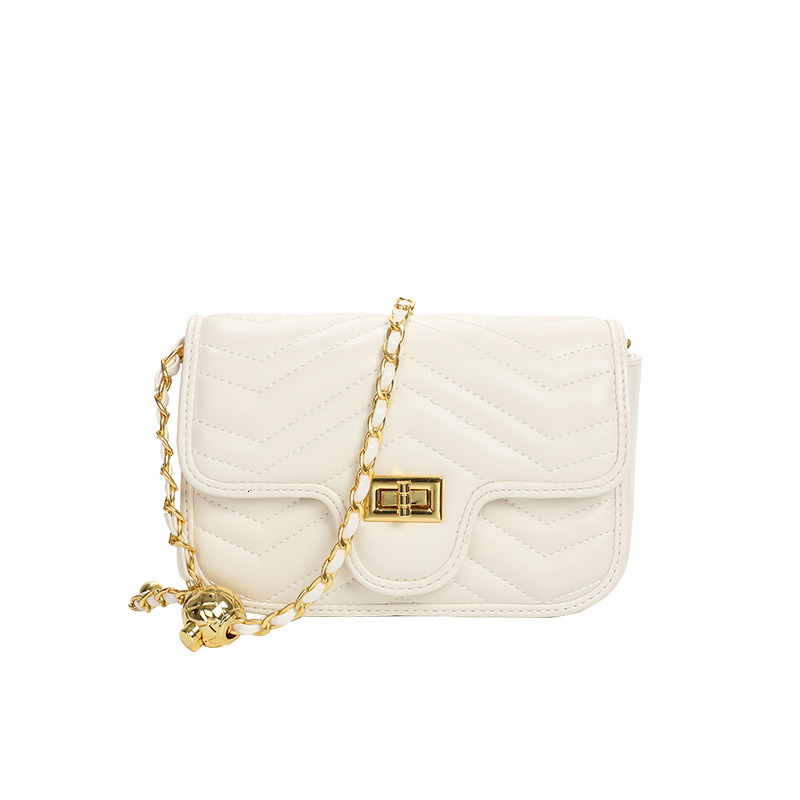 Real leather small golden ball diamond grid chain bag women's single shoulder crossbody small square bag 2025 spring/summer new fashion trend - view 6