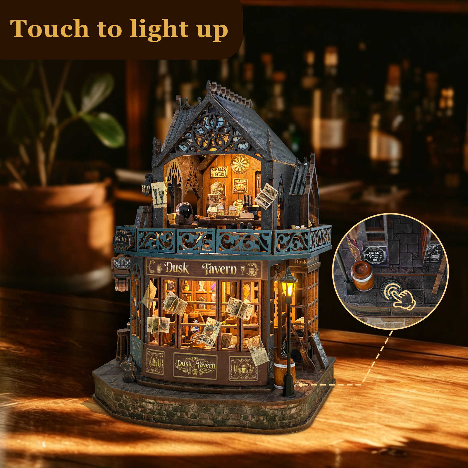 Twilight Tavern DIY miniature house creative decorative piece handmade gift miniature building block model toy stress-relieving and therapeutic L26100 - view 3
