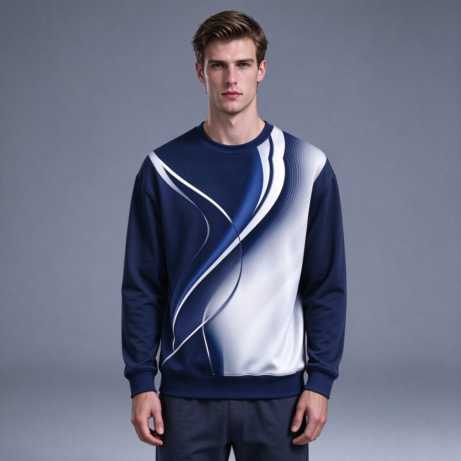 Mens Spring Fall Casual Round Neck Sweater - Comfortable Knitwear for All Seasons - view 9
