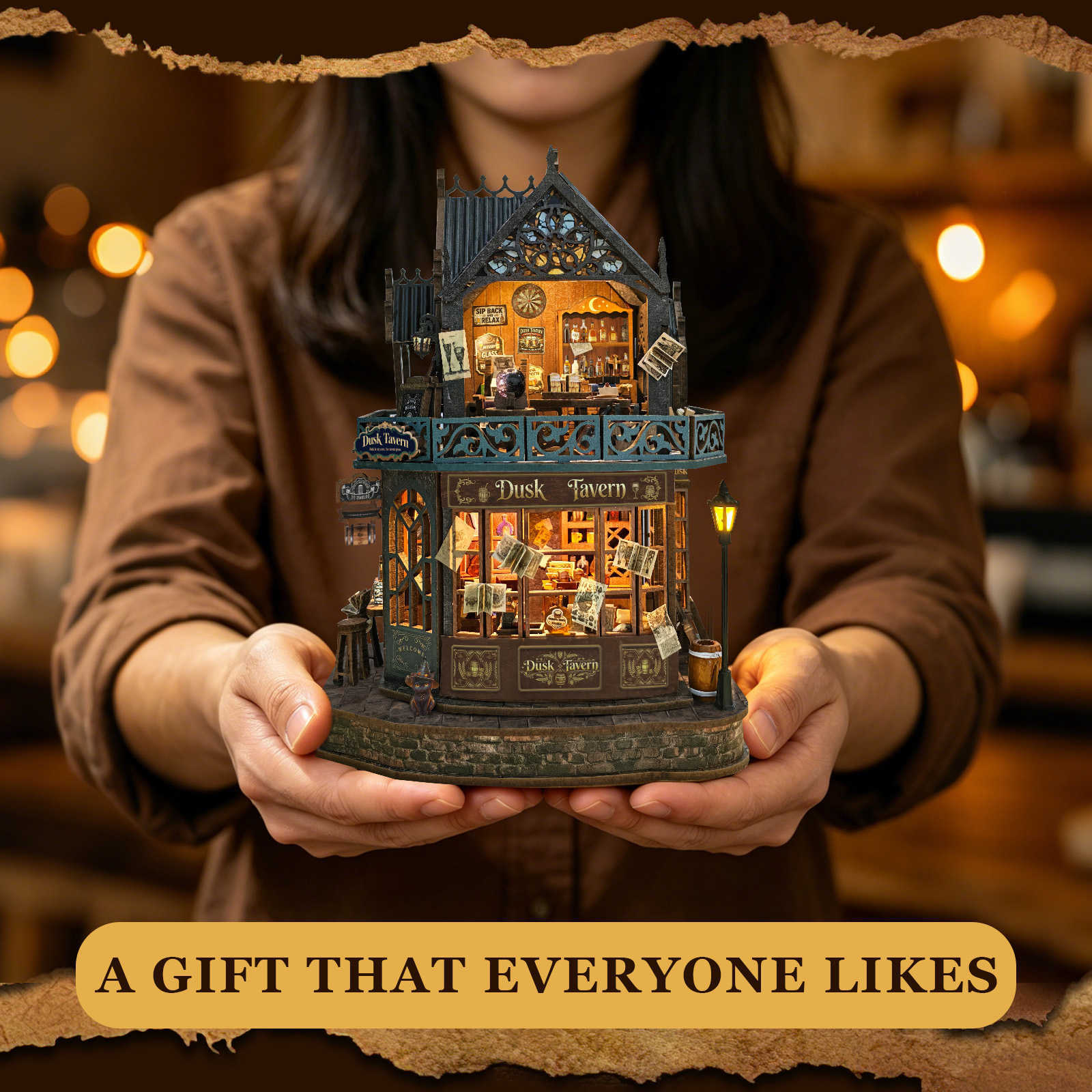 Twilight Tavern DIY miniature house creative decorative piece handmade gift miniature building block model toy stress-relieving and therapeutic L26100 - view 4