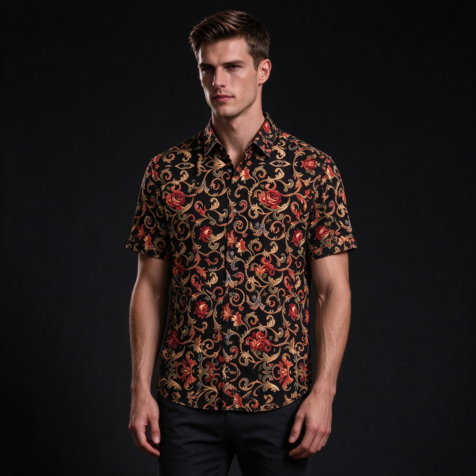 Men's Summer Casual Short Sleeve Printed Shirt - Stylish Fashion Apparel - view 4