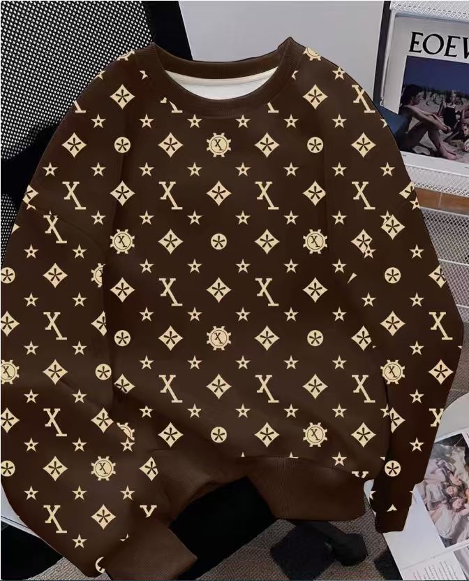 Luxury Brand Designer Clothes Autumn And Winter Jacquard Sweatshirt For Men, New Korean-Style Round-Neck Loose Top For Spring And Autumn, Hong Kong Fa - view 8