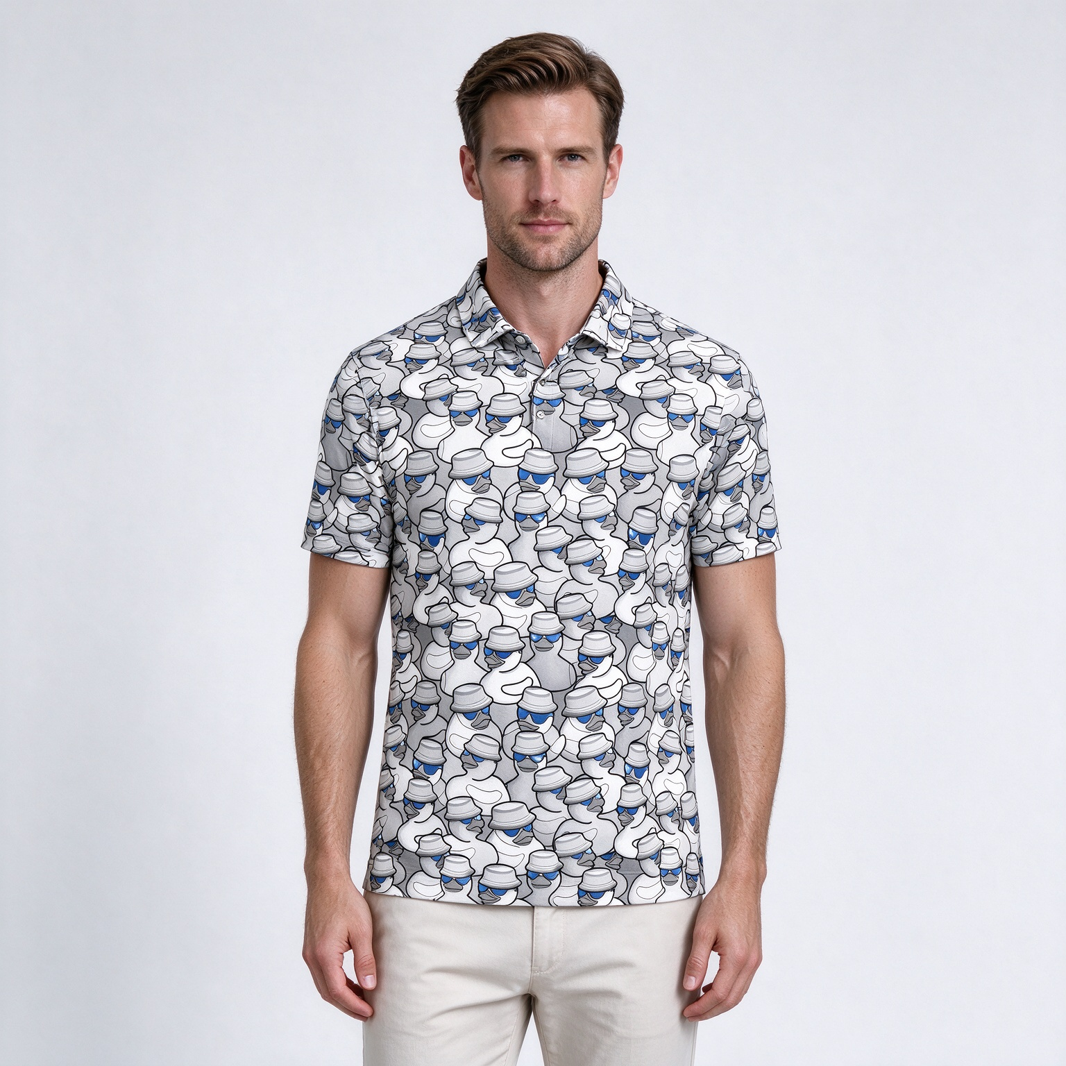Men's Short Sleeve Printed Polo Shirt for Summer Fashion - view 3