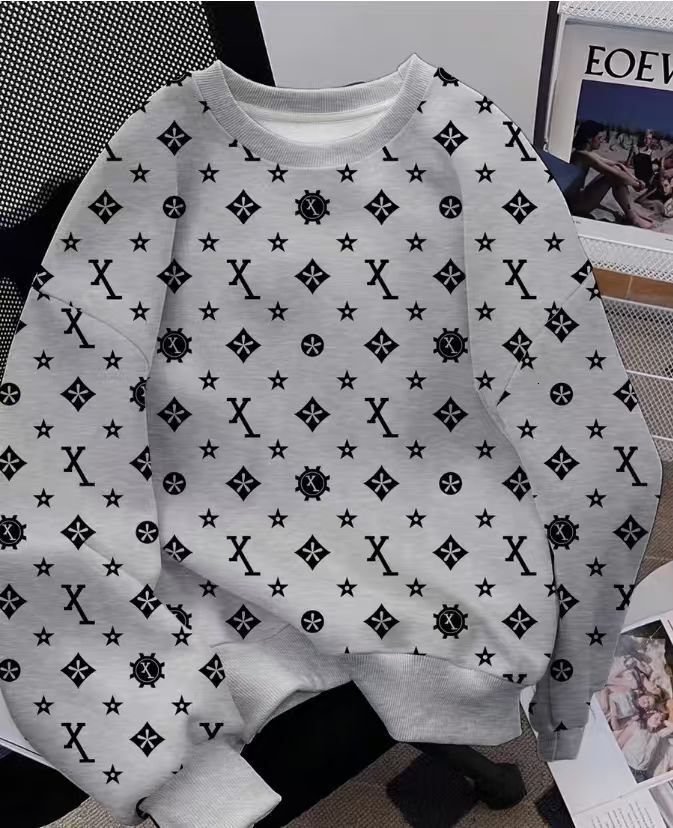 Luxury Brand Designer Clothes Autumn And Winter Jacquard Sweatshirt For Men, New Korean-Style Round-Neck Loose Top For Spring And Autumn, Hong Kong Fa - view 5
