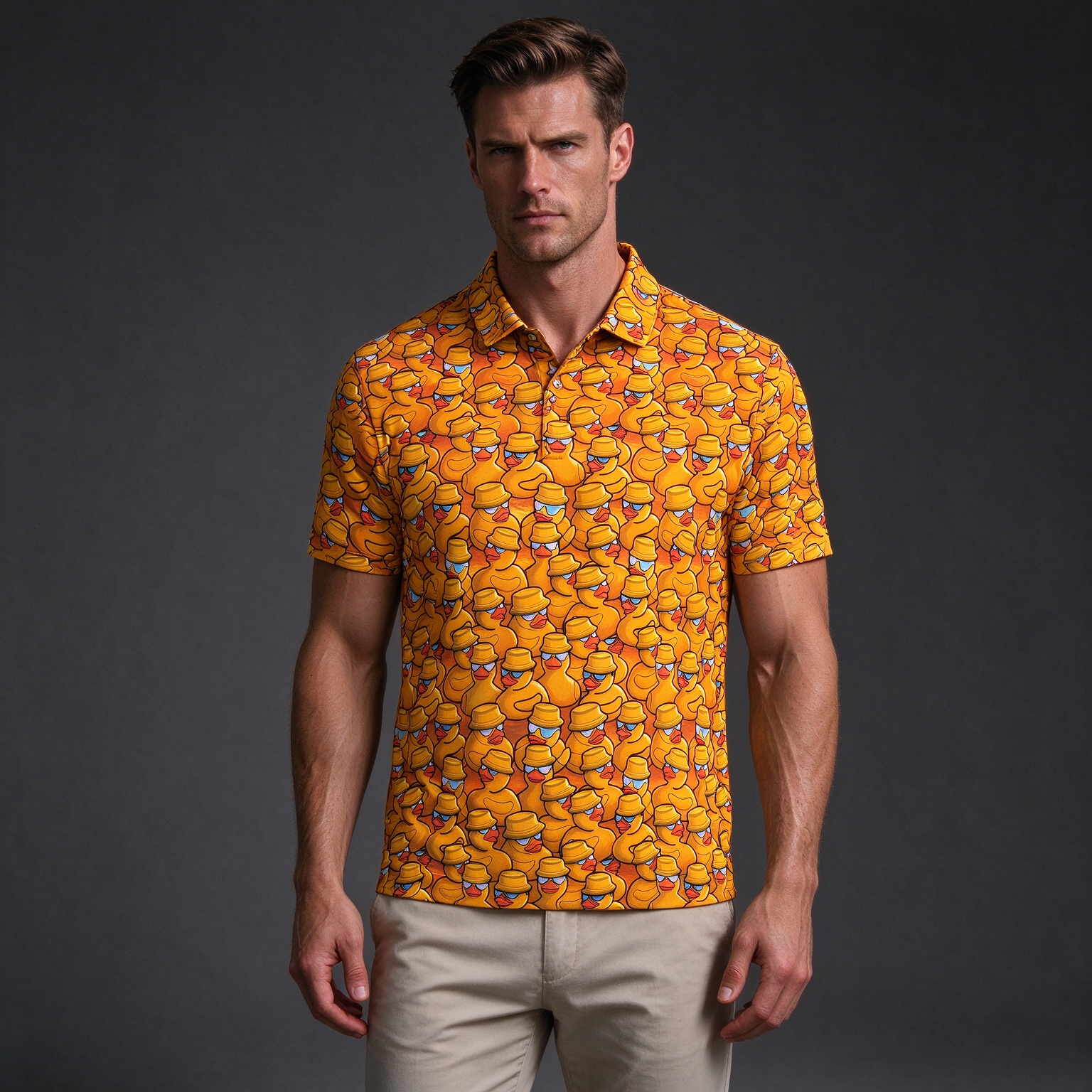 Men's Short Sleeve Printed Polo Shirt for Summer Fashion - view 6