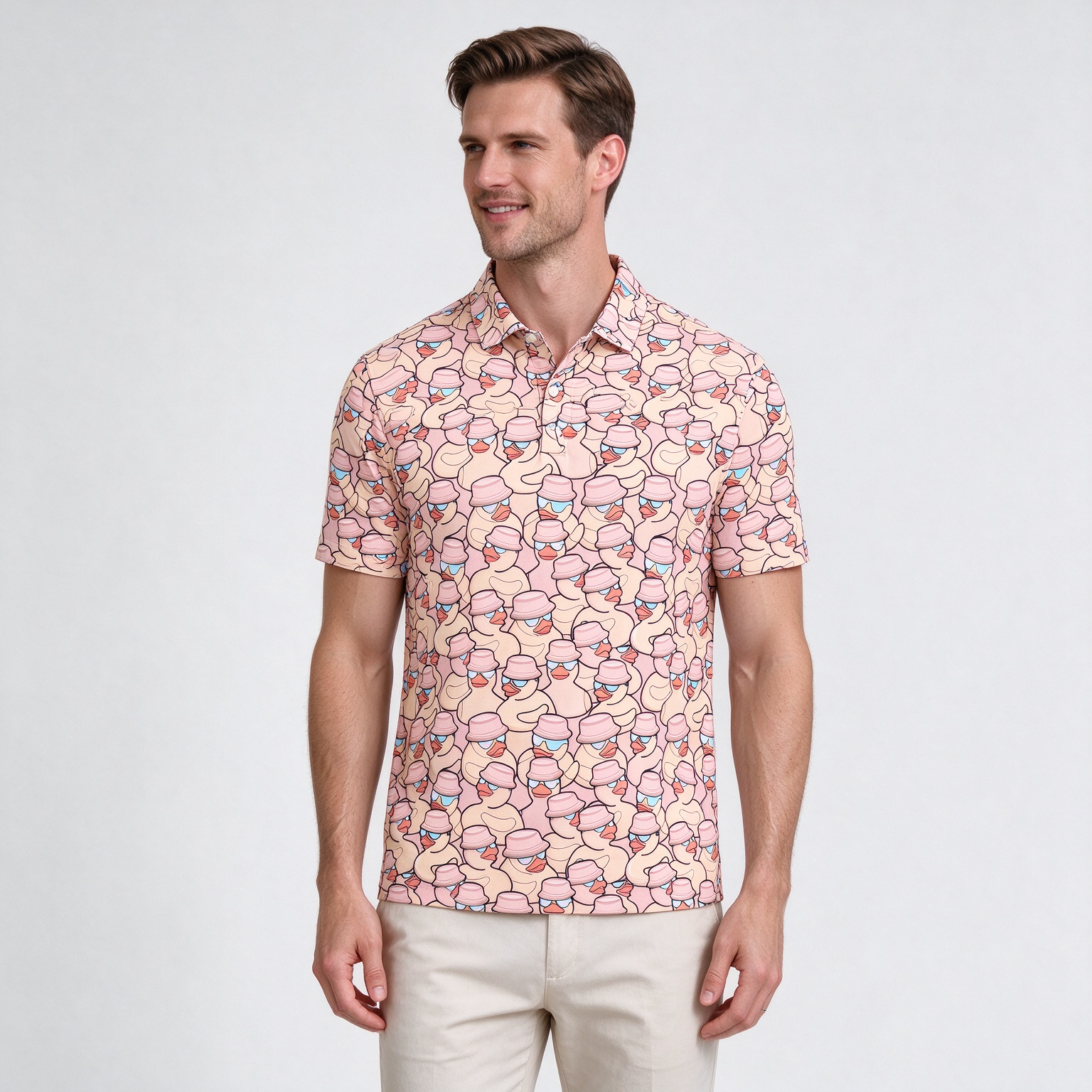 Men's Short Sleeve Printed Polo Shirt for Summer Fashion - view 5
