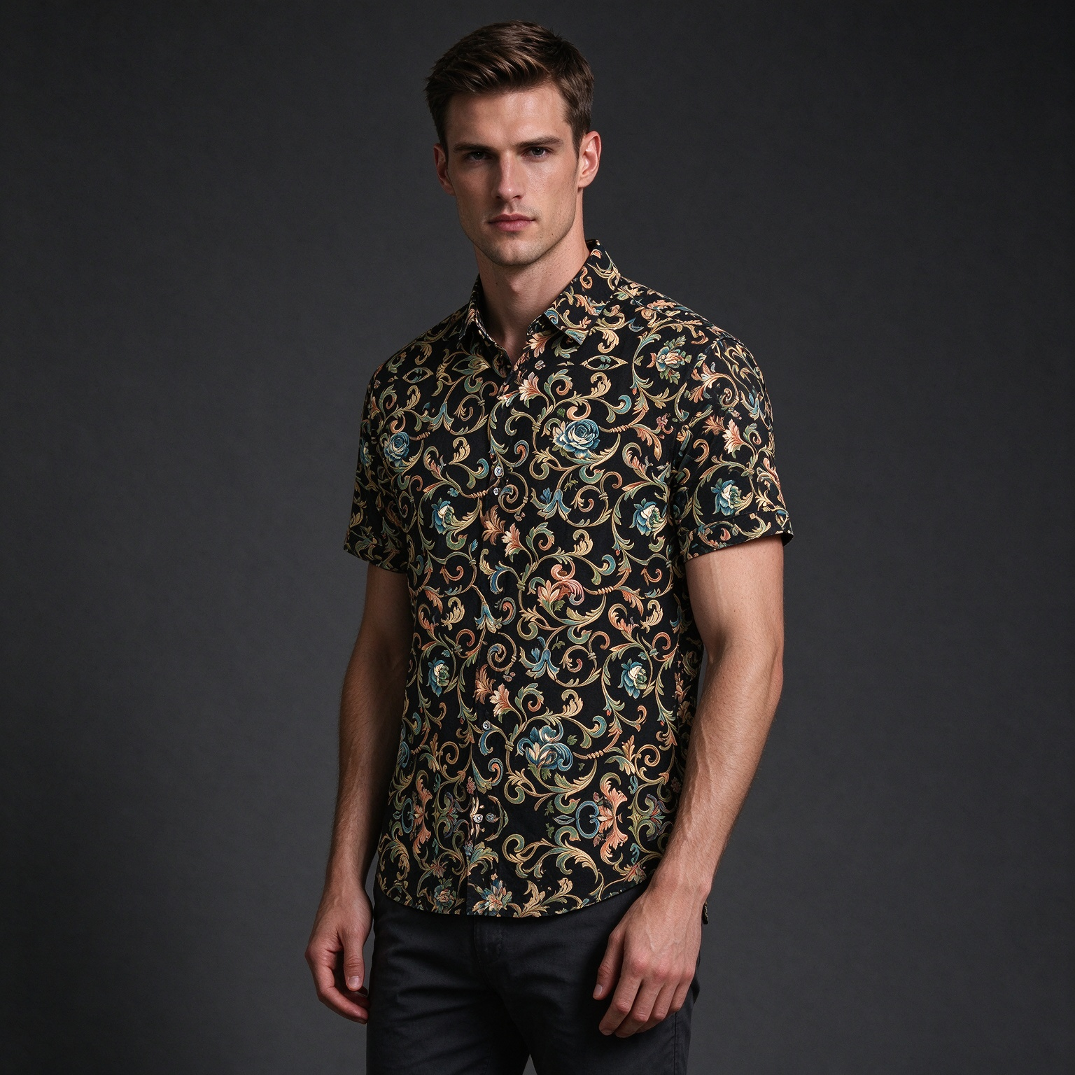 Men's Summer Casual Short Sleeve Printed Shirt - Stylish Fashion Apparel - view 6
