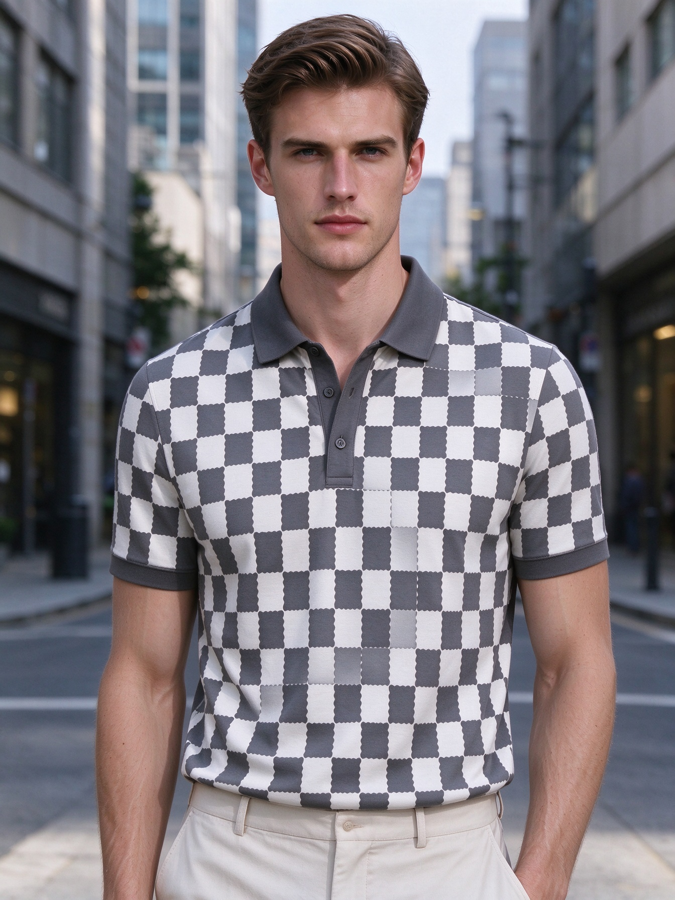Summer Mens Casual Long-Sleeve Polos with Comfort-Fit for Office Wear