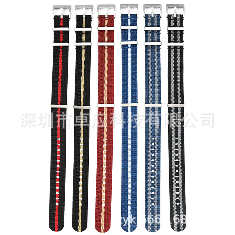 Ribbed Nylon Watch Strap 18mm 20mm 22mm Qucik Release Straps Military Sports Watchband Fabric for Smart 260403 - view 6