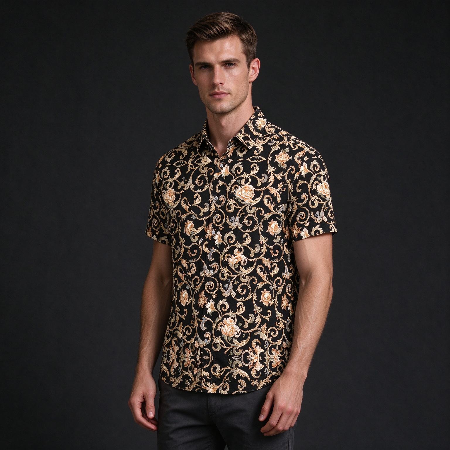 Men's Summer Casual Short Sleeve Printed Shirt - Stylish Fashion Apparel - view 5