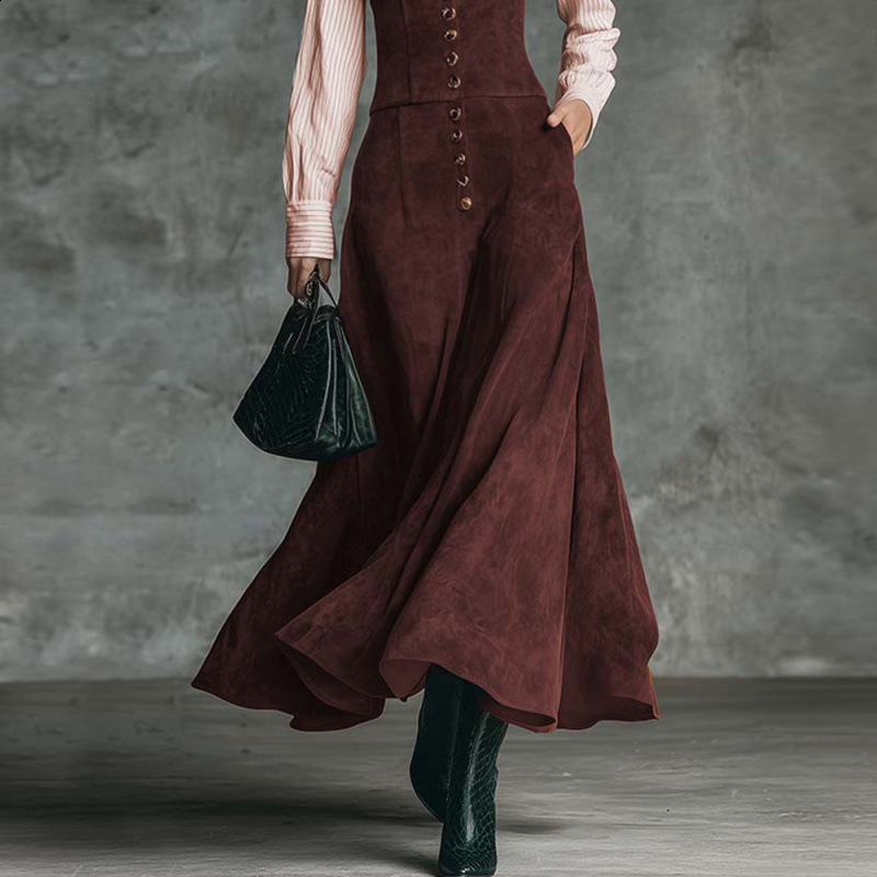 2025 FallWinter Women's HighWaisted Slimming Elegant Shirt with ALine Skirt 260904 - view 4