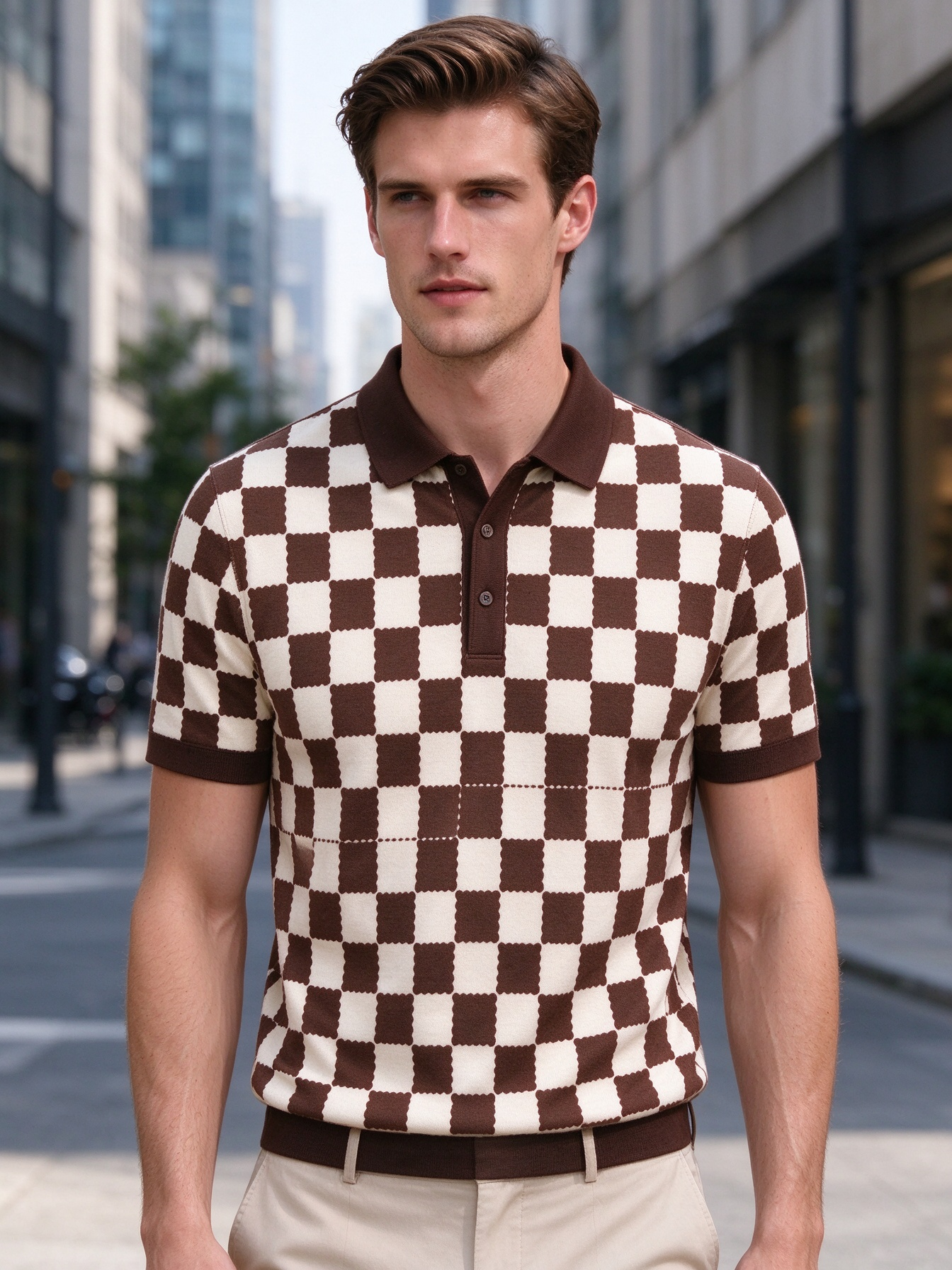 Summer Mens Casual Long-Sleeve Polos with Comfort-Fit for Office Wear - view 8