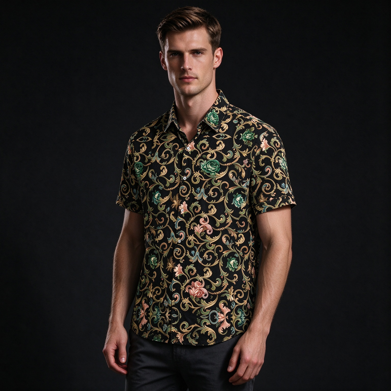 Men's Summer Casual Short Sleeve Printed Shirt - Stylish Fashion Apparel - view 3