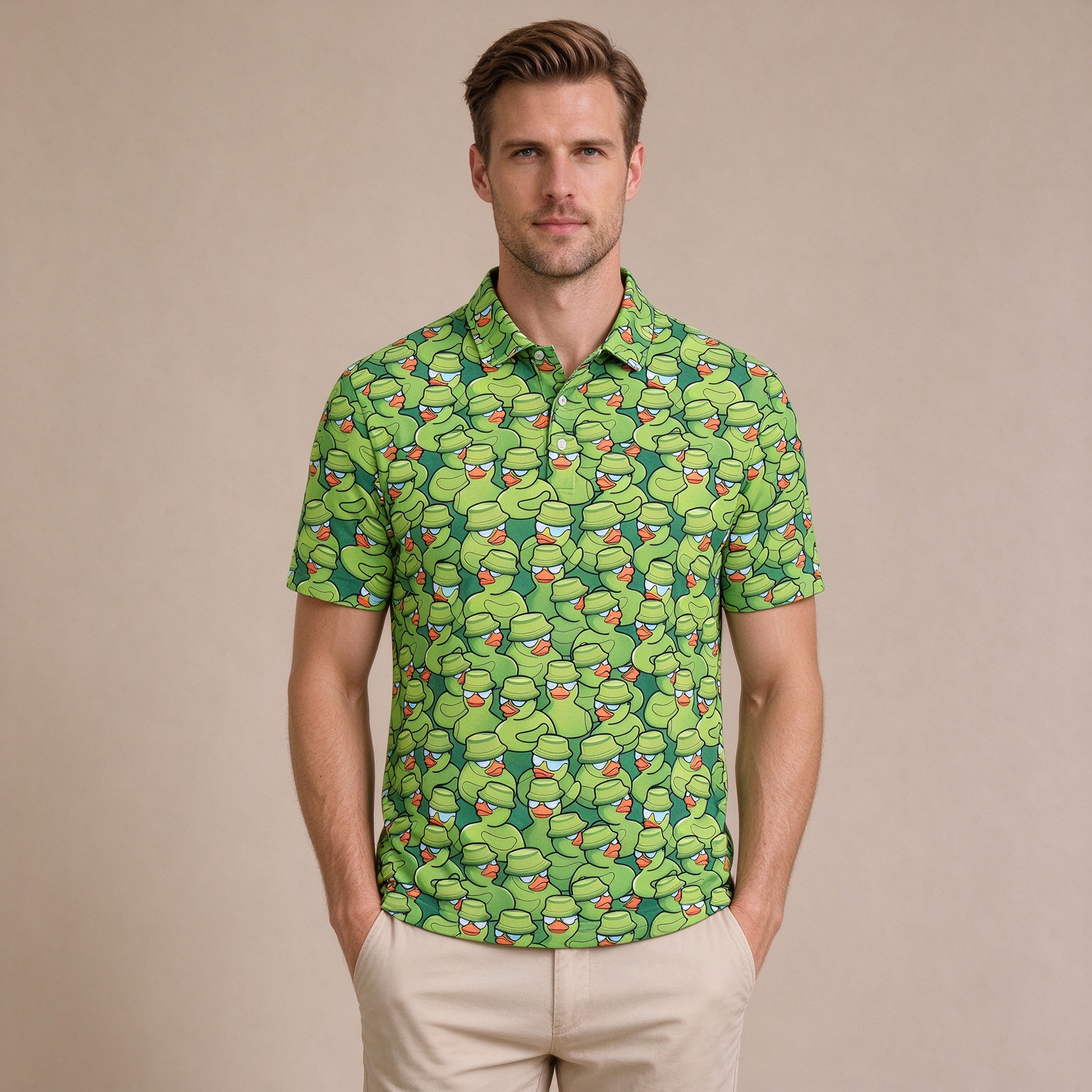 Men's Short Sleeve Printed Polo Shirt for Summer Fashion - view 8
