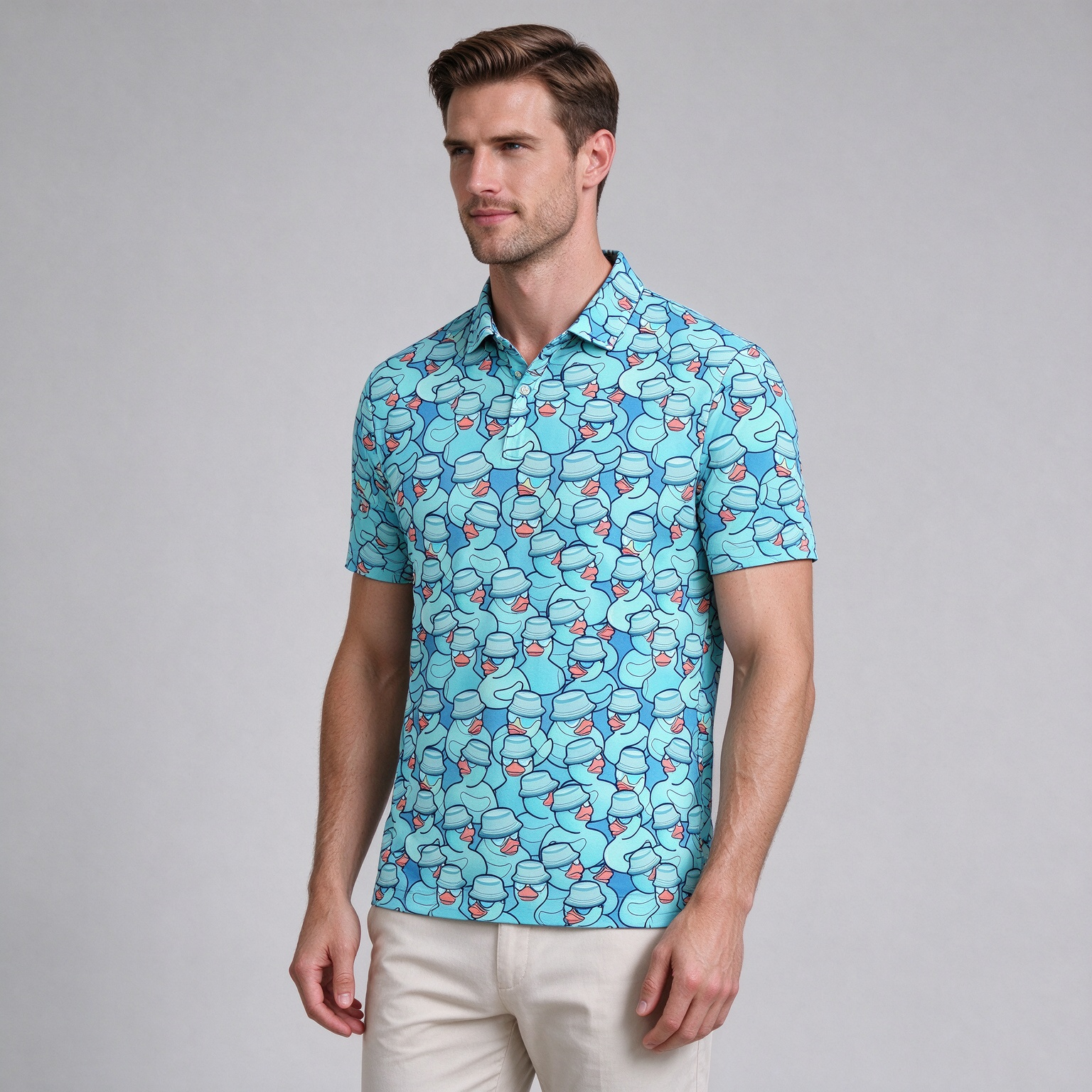 Men's Short Sleeve Printed Polo Shirt for Summer Fashion - view 4