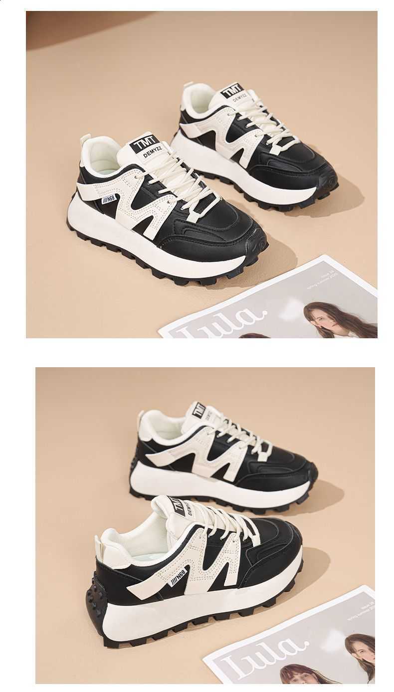 New style breathable white sneakers for women versatile and durable with thick sole suitable for both casual and running activities X261007 - view 7