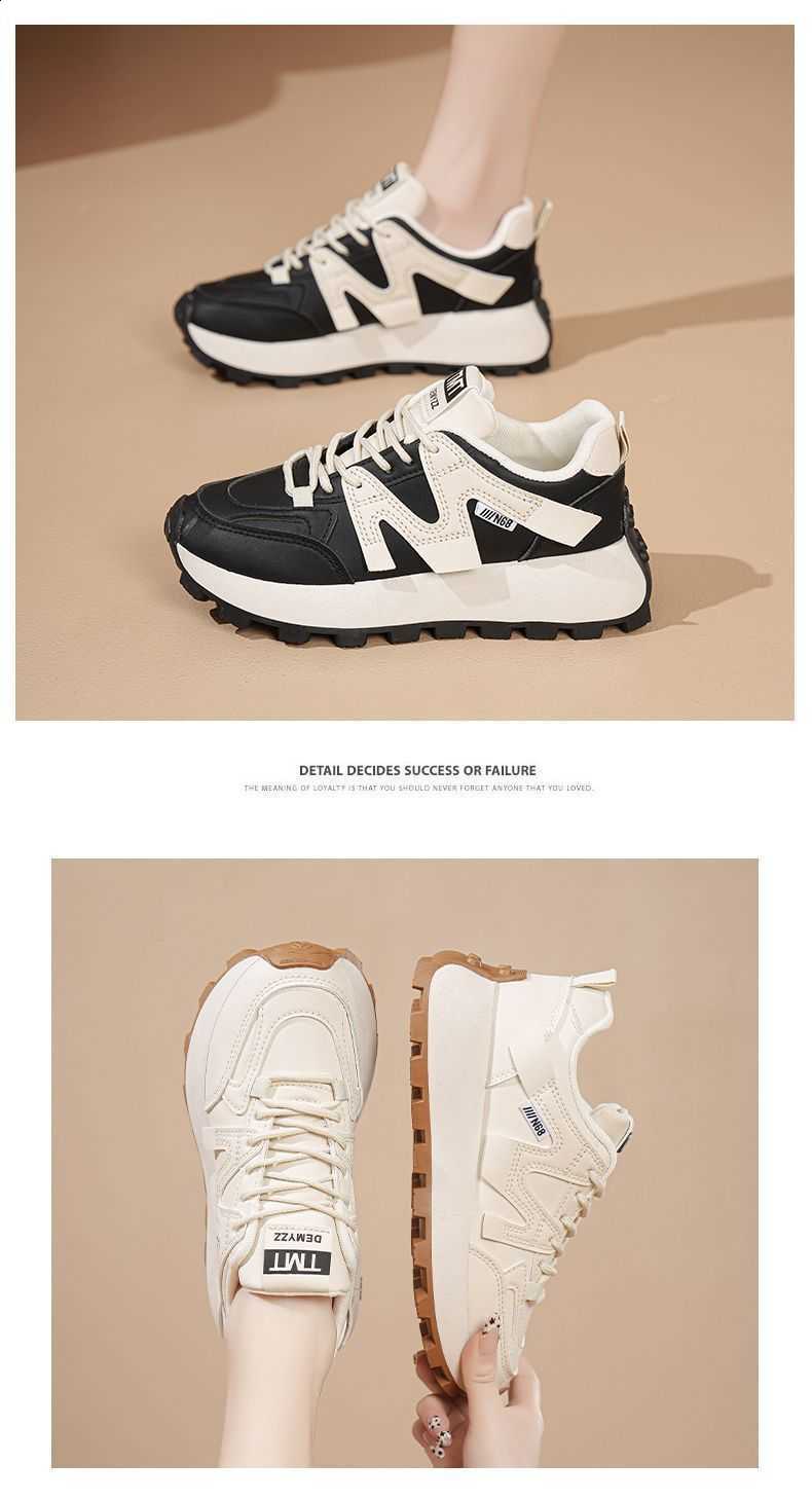 New style breathable white sneakers for women versatile and durable with thick sole suitable for both casual and running activities X261007 - view 9