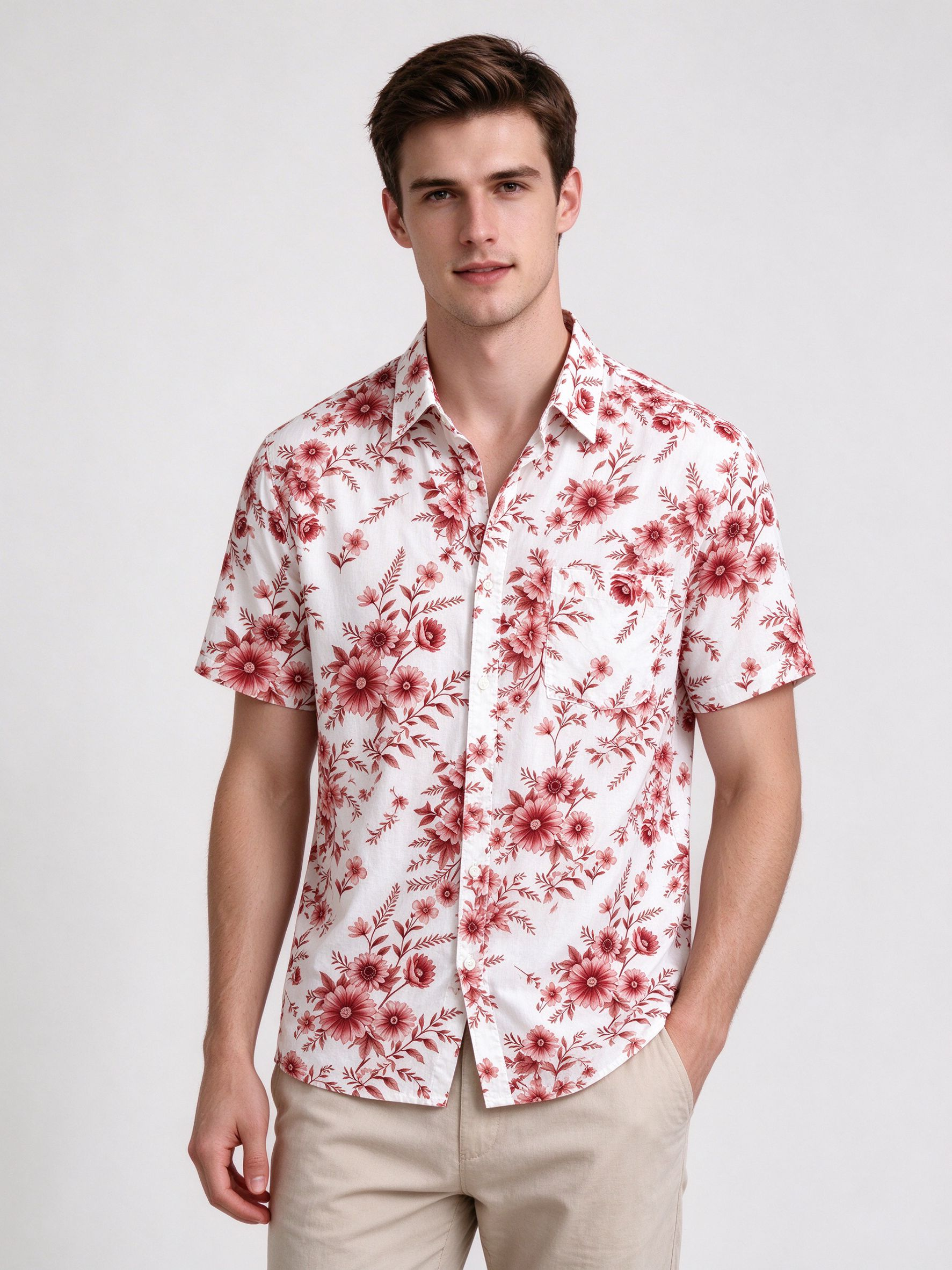 Casual Men's Graphic Tee Breathable Cotton Blend Fabric for Optimal Comfortability