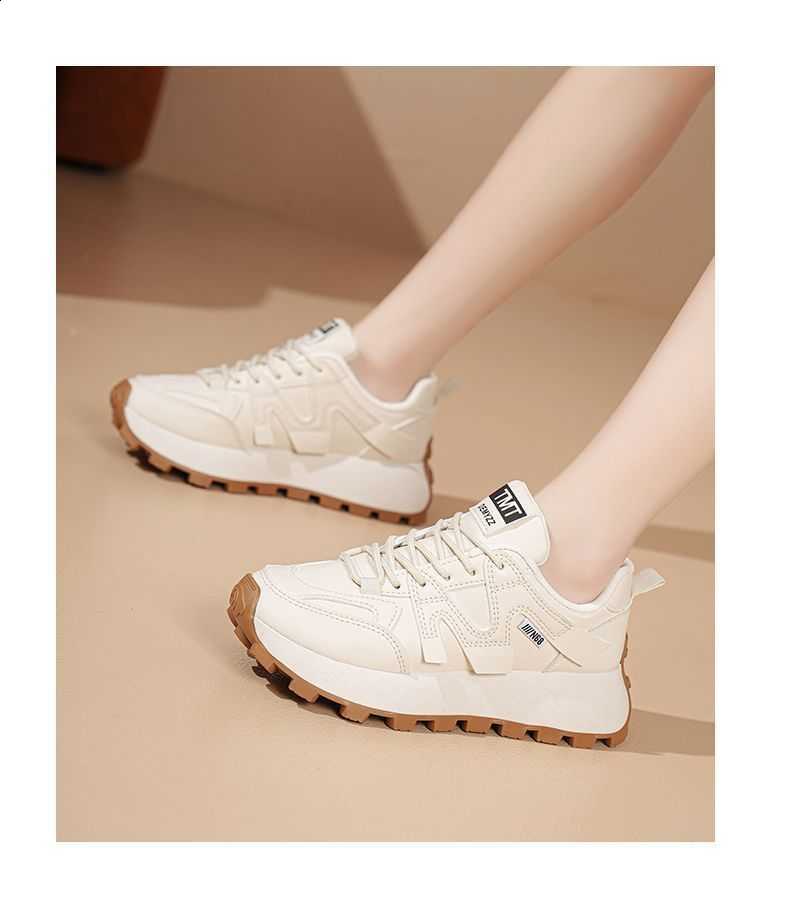 New style breathable white sneakers for women versatile and durable with thick sole suitable for both casual and running activities X261007 - view 6
