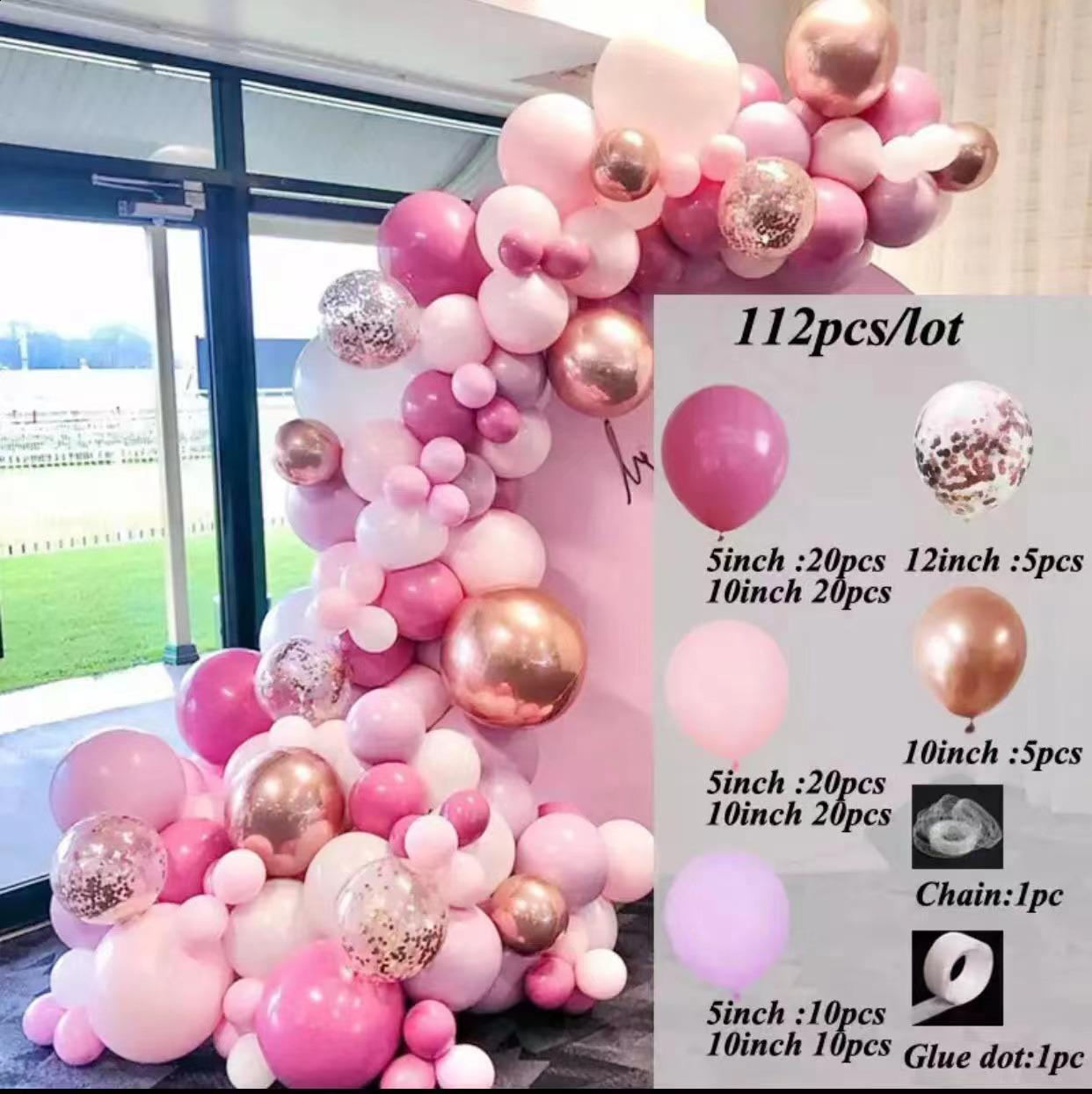 shower balloon arch Bohemian beach white pink balloon garden used for birthday shower bead decoration 241017 - view 5