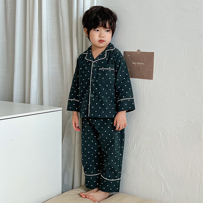 Children's pajamas boys' plaid spring/autumn set girls' long-sleeved set baby loungewear 251204 - view 6