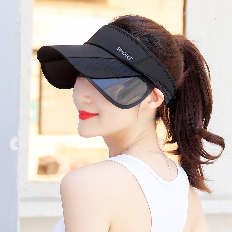 New Retractable Visor Female Summer Sun Empty Top Hat Riding Outdoor Sports Cap UV Sun Hat Woman Beach Hat Fishing Cap Y200602 - view 3