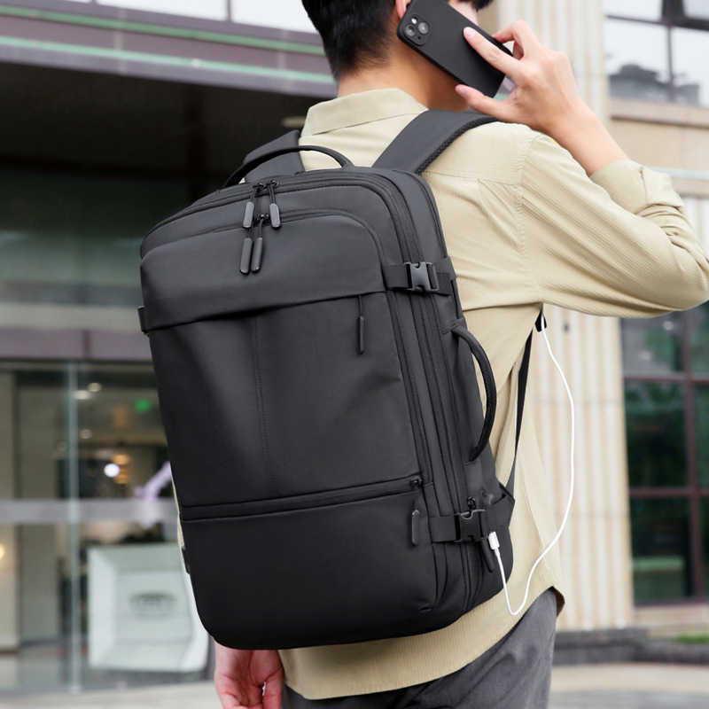 Business style backpack - new trendy large capacity travel bag - casual men's waterproof computer backpack - male student schoolbag H261008 - view 3