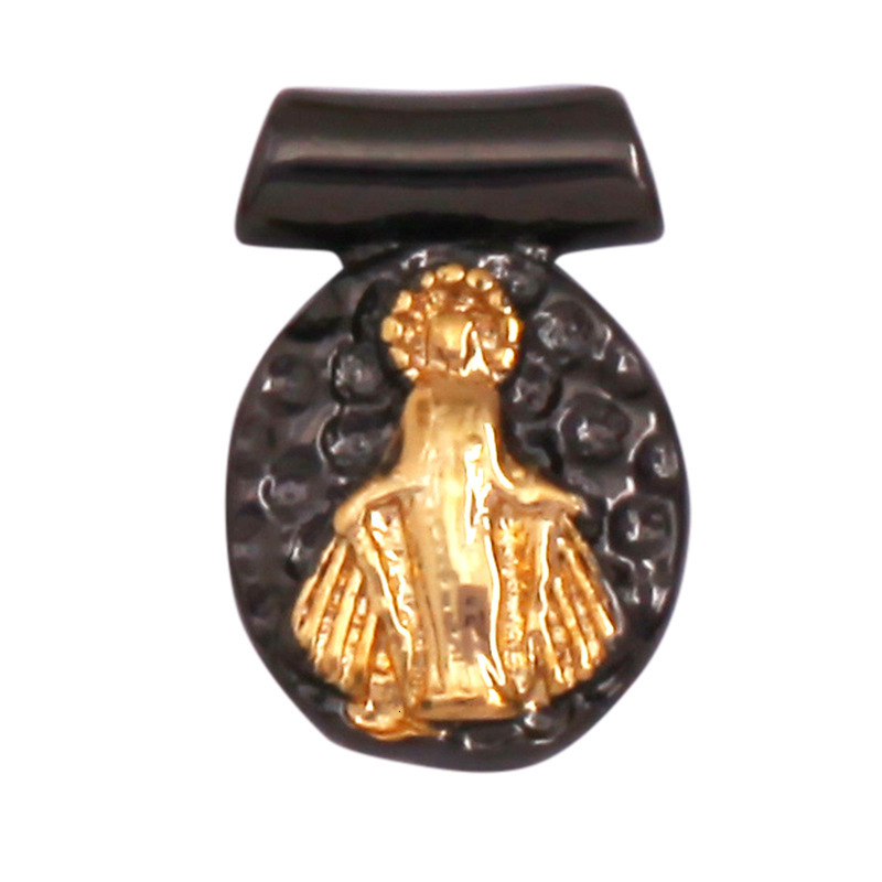 5 fashionable gold-plated brass double-sided SAN Benito charm necklace gold silver pendant cross necklace jewelry241121 - view 8