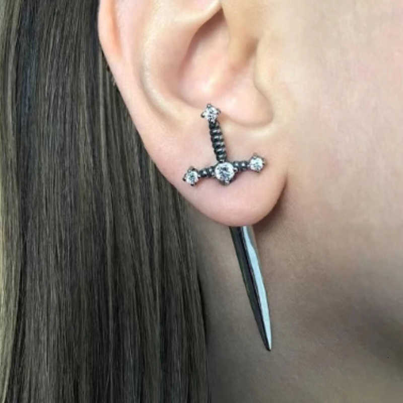 Gothic Earrings Gothic Rovab Sword Sword Ear Earrings Front Earrings Whosa N260810 - view 6