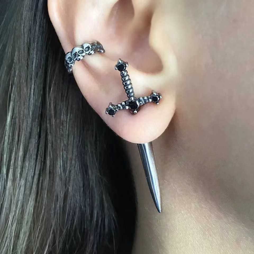 Gothic Earrings Gothic Rovab Sword Sword Ear Earrings Front Earrings Whosa N260810 - view 4
