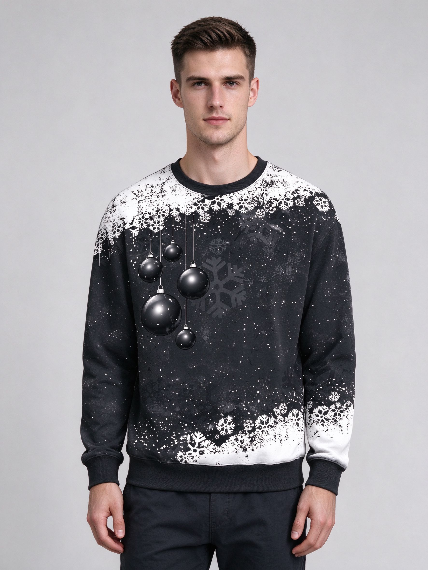 Autumn and winter men's long-sleeved pullover sweatshirt with unique print - view 4