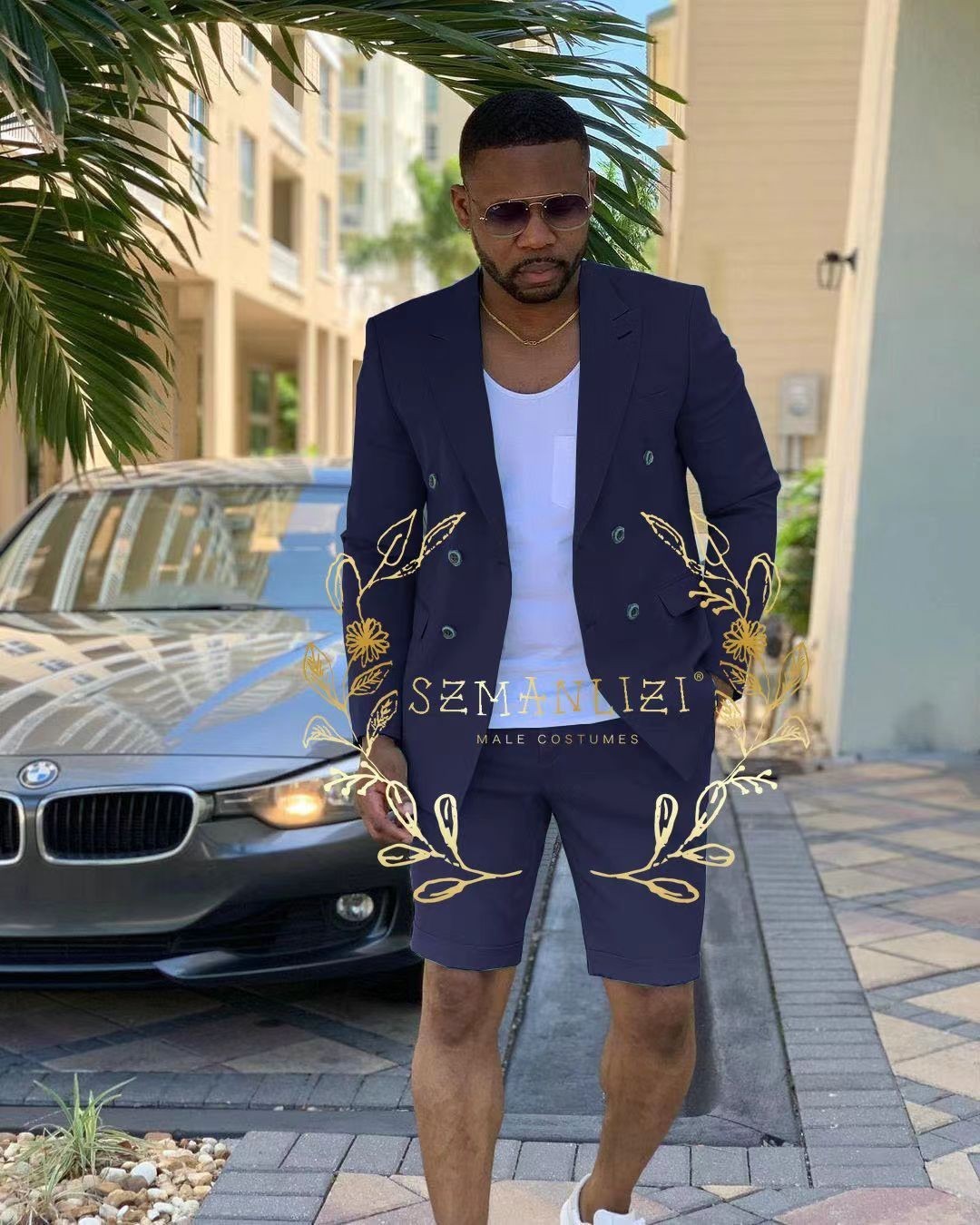 2025 New Men's Suit Two-Piece Short Men's Suit Slim Fit Korean Style Formal Suit 240412 - view 9