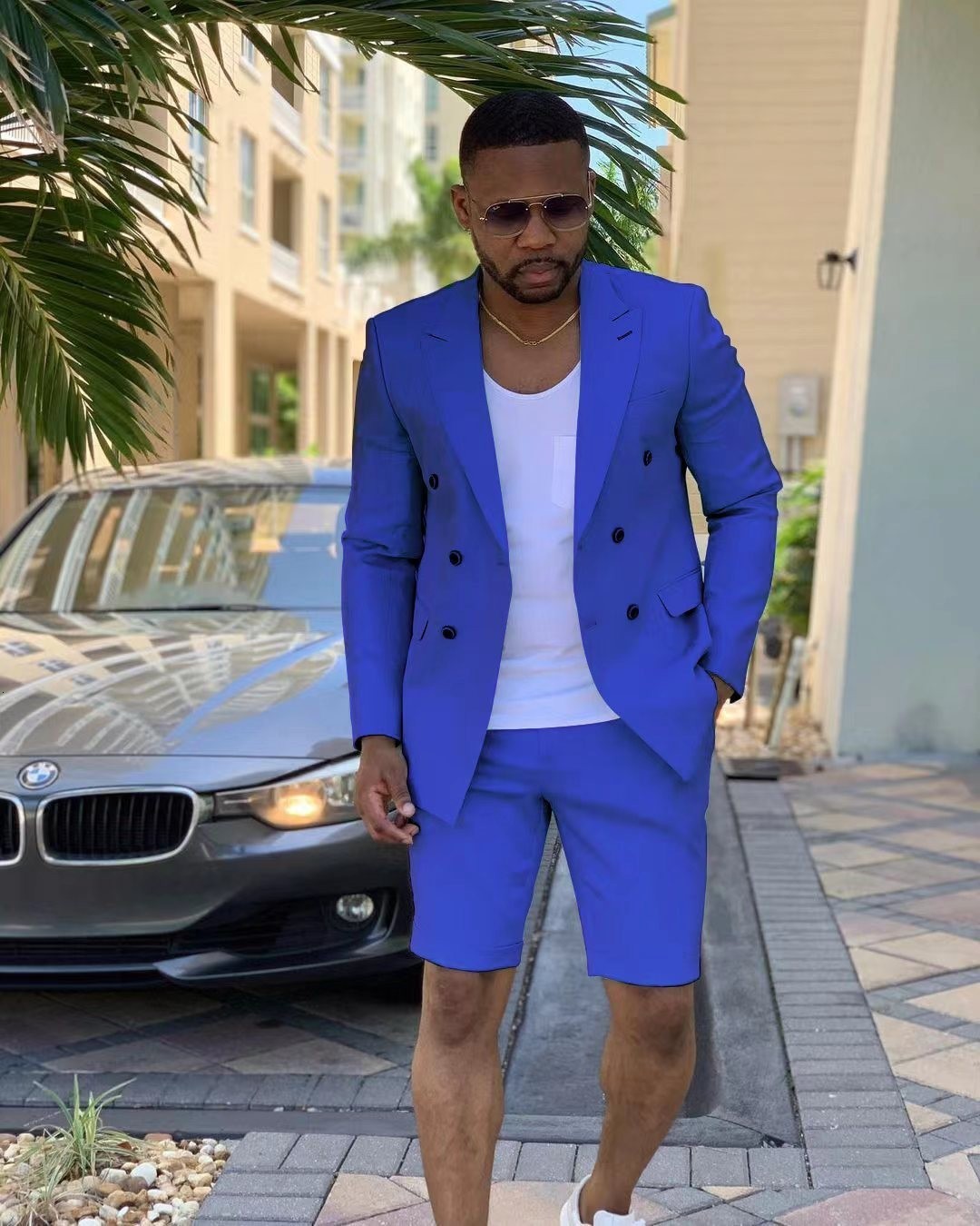 2025 New Men's Suit Two-Piece Short Men's Suit Slim Fit Korean Style Formal Suit 240412 - view 7