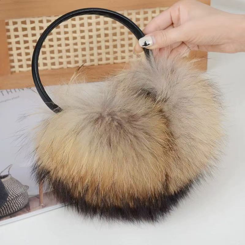 Fox Raccoon Fur Hang Ear Cover Warm Winter Earmuffs Headwear Ear Muffs Earmuffs Cold Ear Warmer Ear Protection Headband 251014 - view 3