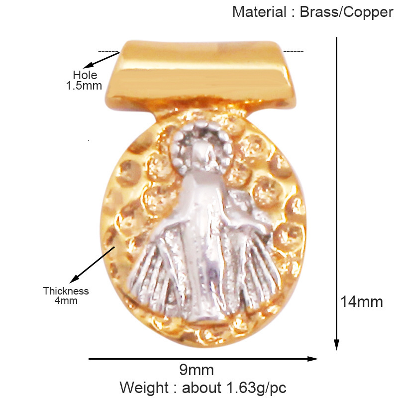 5 fashionable gold-plated brass double-sided SAN Benito charm necklace gold silver pendant cross necklace jewelry241121 - view 6