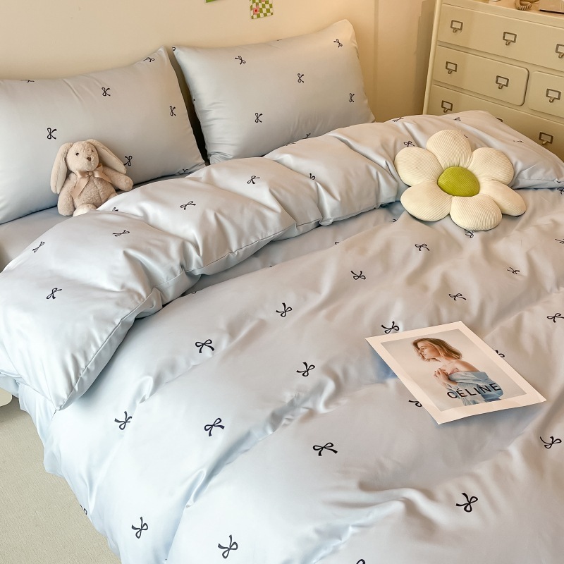 3pcs Satin Duvet cover set 1Duvet Cover 2Pillowcase Without Core Black dot print Bedding Set Soft Comfortable 251020